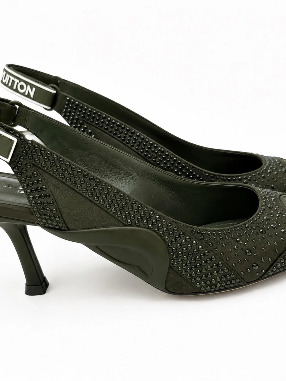Louis Vuitton Black Crystal-Studded ARCHLIGHT SLINGBACK PUMP360.New in box